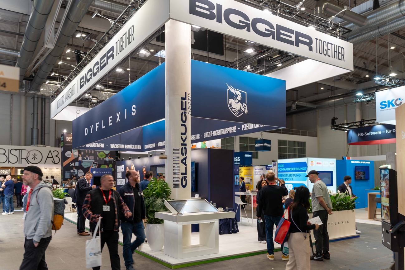 Bigger Together stand, corner view